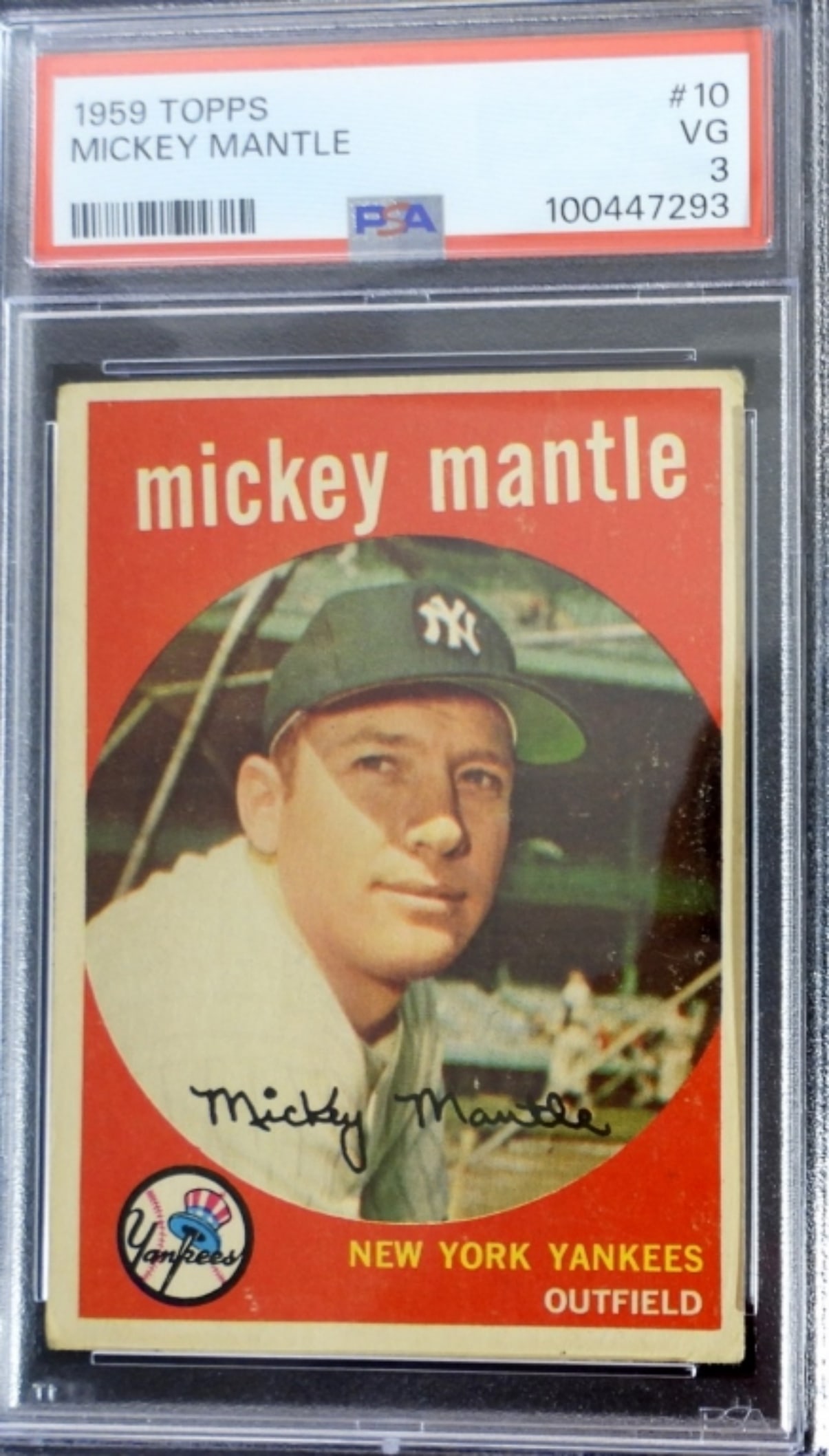 1959 TOPPS #10 MICKEY MANTLE PSA 3 (1 of 2)