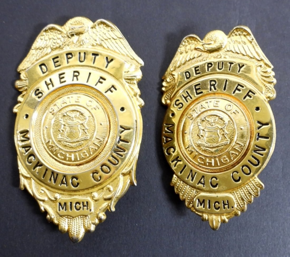 (2) DEPUTY SHERIFF BADGES - MICH (1 of 2)
