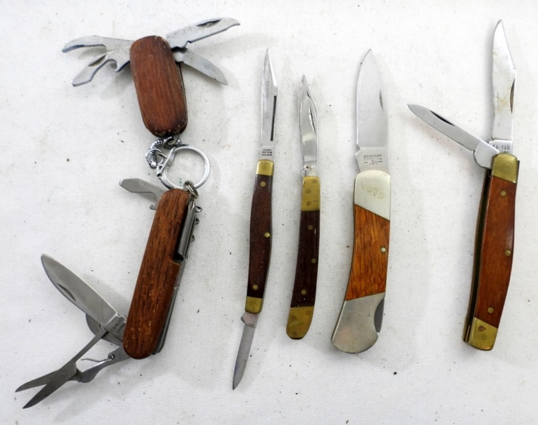 (6) WOOD HANDLE KNIFE LOT - SEARS, (1 of 2)