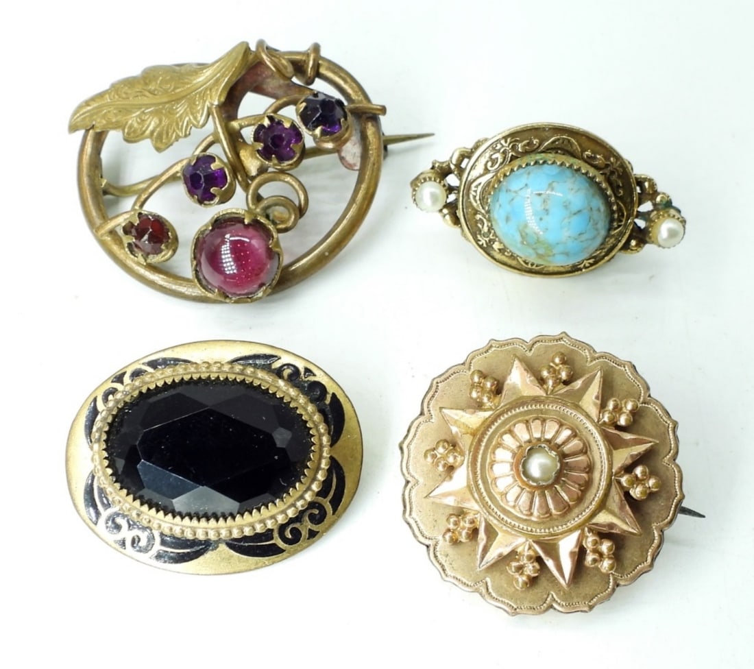 (4) ANTIQUE BROOCHES (1 of 2)