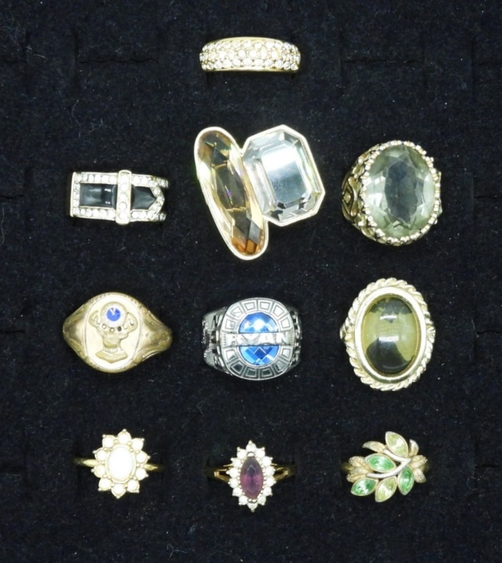 (10) FASHION RINGS WITH GEMSTONES (1 of 1)