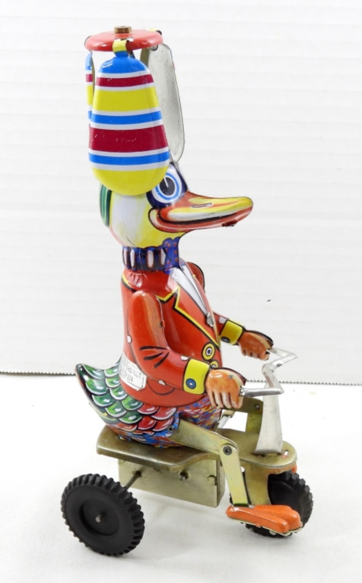 VINTAGE SCHYLLING DUCK ON BIKE WIND-UP: VINTAGE SCHYLLING DUCK ON BIKE WIND-UP
