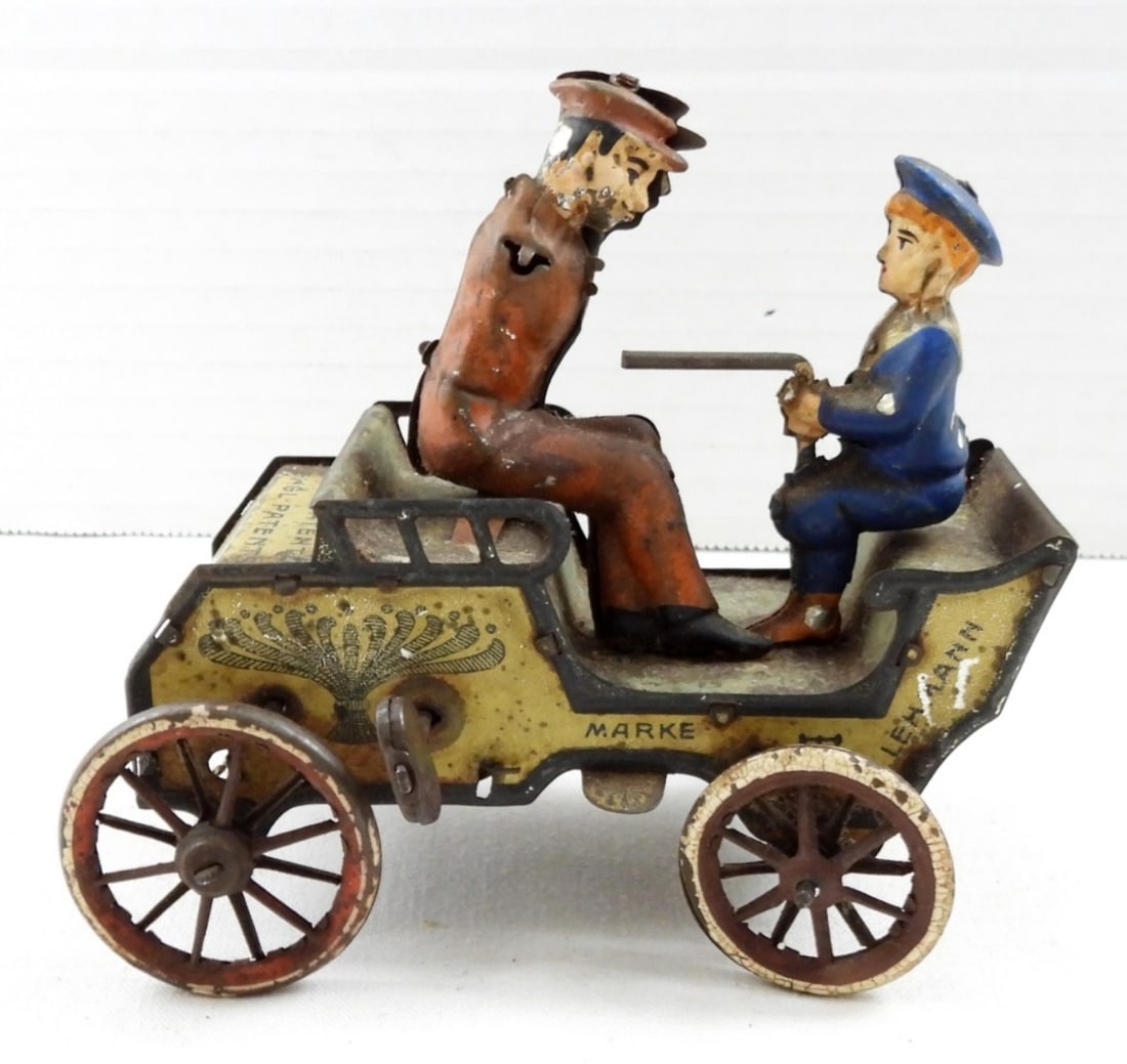 ANTIQUE TIN LEHMANN'S WIND-UP TOY: FOR REPAIR (missing one arm, doesn't wind) VERY OLD! - PAT U.S.A. MAY 12 1903