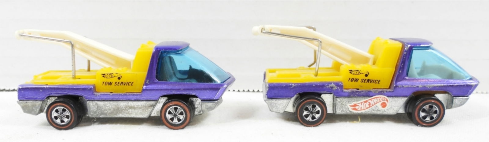 (2) 69' HOT WHEELS REDLINE THE HEAVYWEIGHTS: MATTEL INC, PURPLE, TOW TRUCK