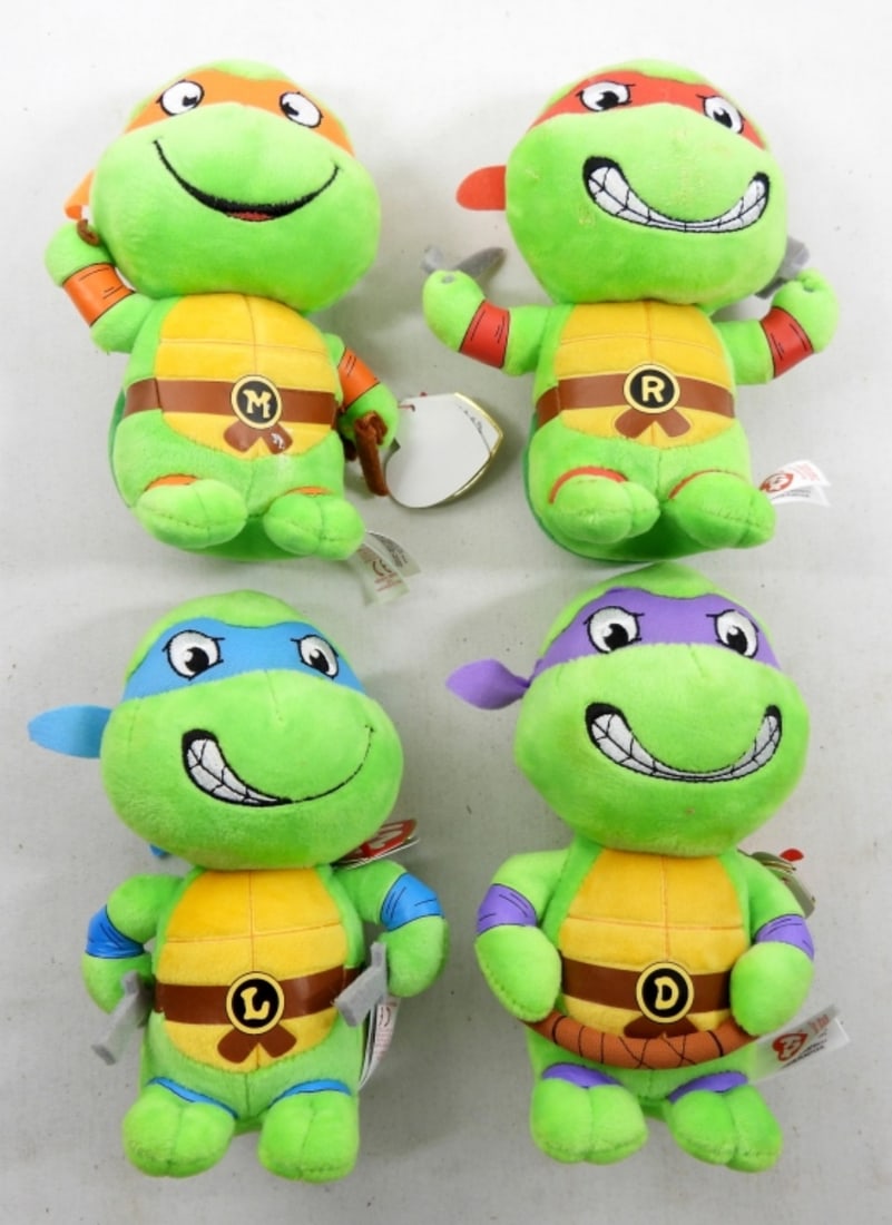 2017 TY NINJA TURTLE BEANIES w/TAGS (4): OVERALL NICE