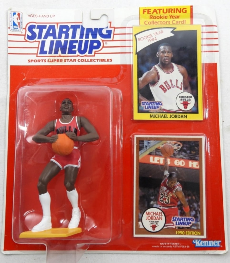 STARTING LINEUP MICHAEL JORDAN FIGURINE: STARTING LINEUP MICHAEL JORDAN FIGURINE AND ROOKIE YEAR CARD