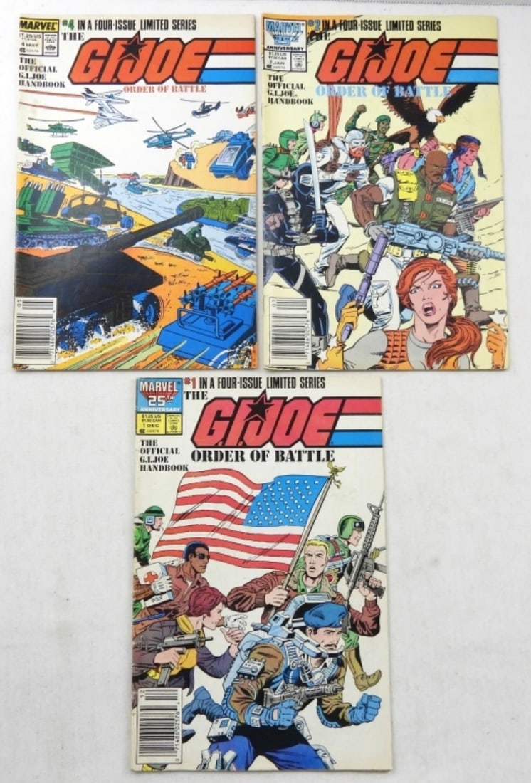 (3)G.I.JOE ORDER OF BATTLE #1,2,4 COMICS (1 of 2)