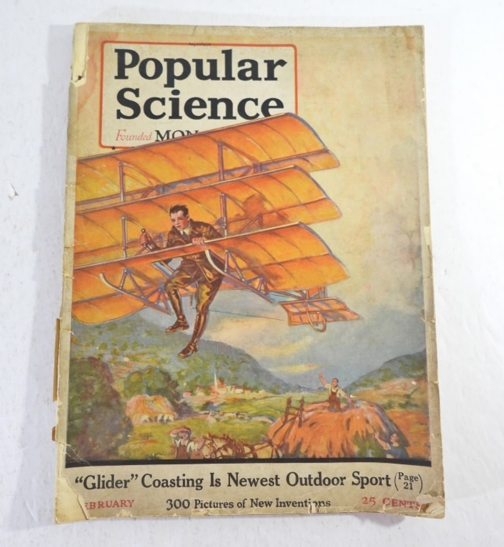 1922 POPULAR SCIENCE MAGAZINE: 1922 POPULAR SCIENCE MAGAZINE, VOLUME 100 NUMBER 2. FAIR OUTER CONDITION, VG INSIDE.