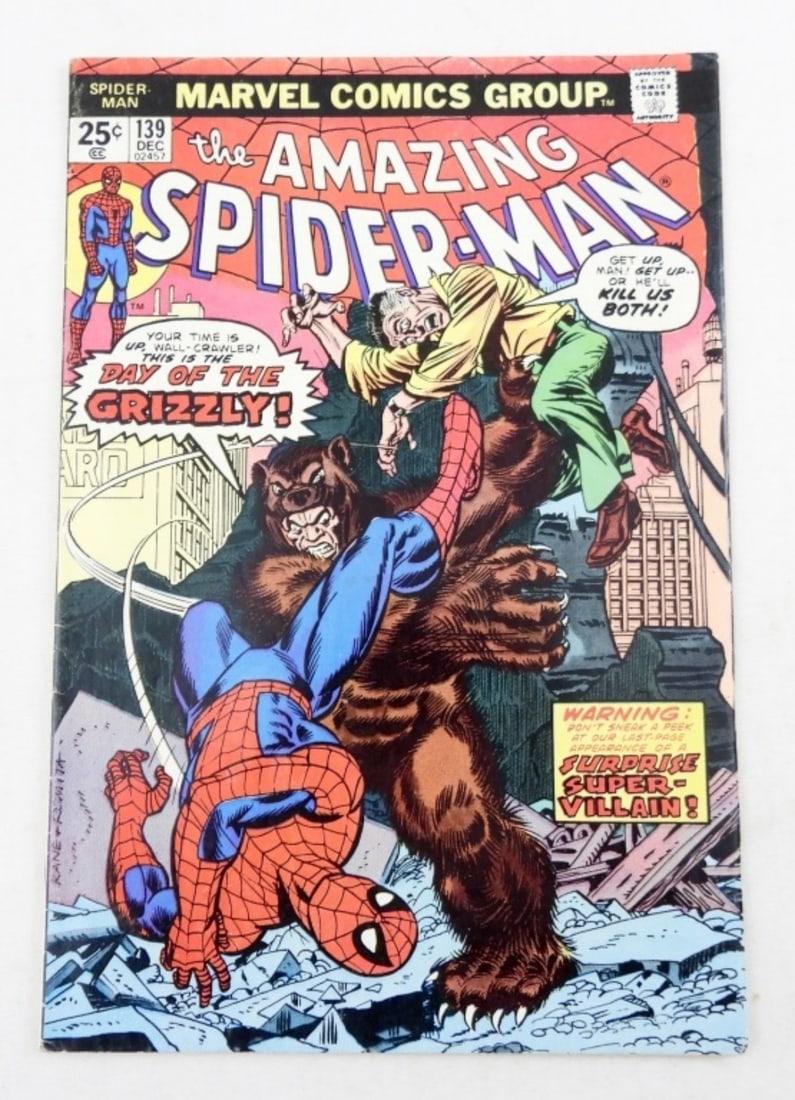 1974 MARVEL THE AMAZING SPIDER-MAN #139: 1974 MARVEL THE AMAZING SPIDER-MAN #139 DAY OF THE GRIZZLY (VG)