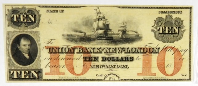 NEW LONDON, CT $10 OBSOLETE NOTE