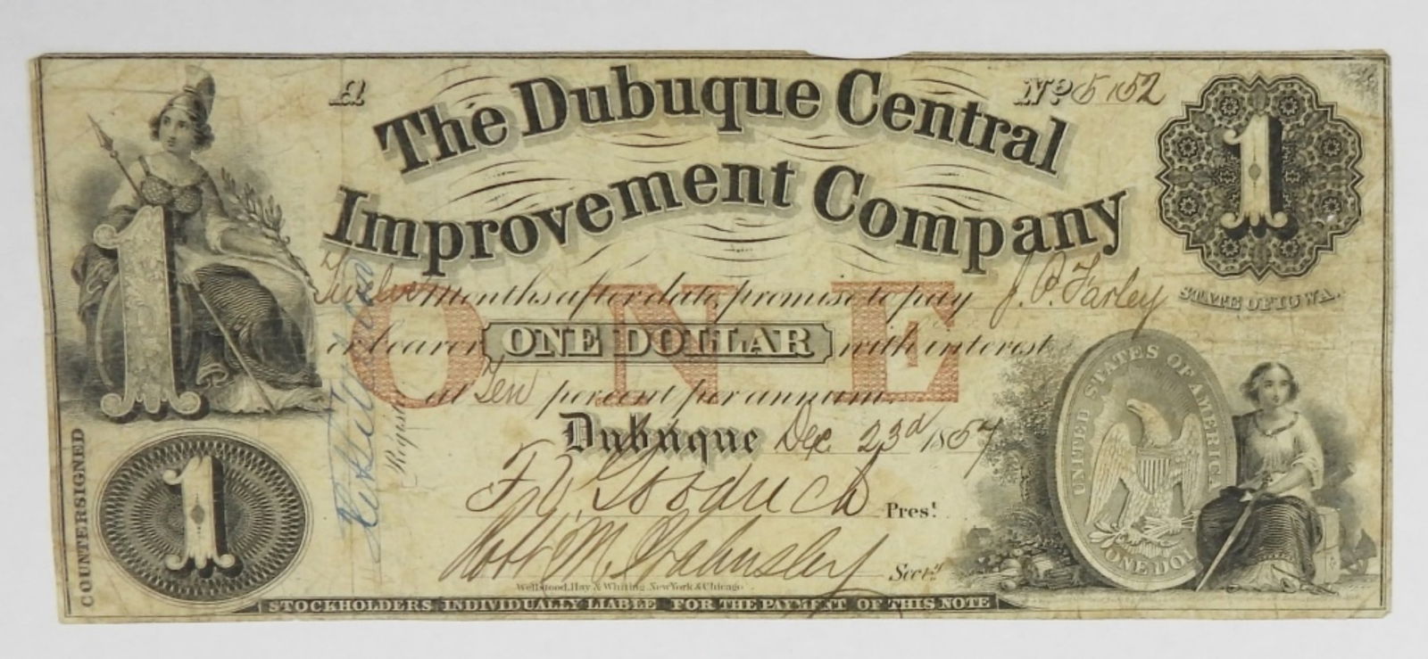 DUBUQUE, IA $1 OBSOLETE NOTE (1 of 2)