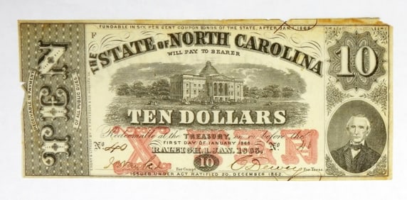 NORTH CAROLINE $10 OBSOLETE NOTE