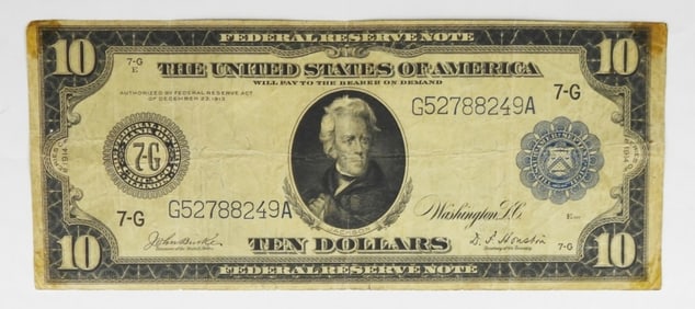 1914 $10 FED RESERVE NOTE ( CHICAGO)