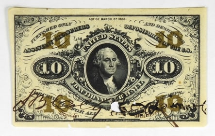 1863 10c FRACTIONAL CURRENCY (3RD ISSUE)