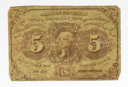 1862 5c POSTAGE CURRENCY ( 1ST ISSUE )
