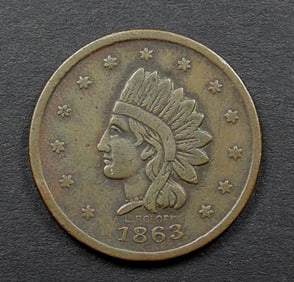 1863 SCHUH'S SALOON CIVIL WAR TOKEN