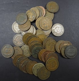 50 INDIAN HEAD CENTS MIXED LOT