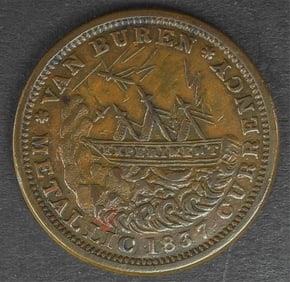 1837 VAN BUREN METALLIC CURRENCY TOKEN