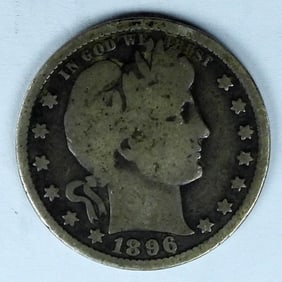 1896-O BARBER QUARTER