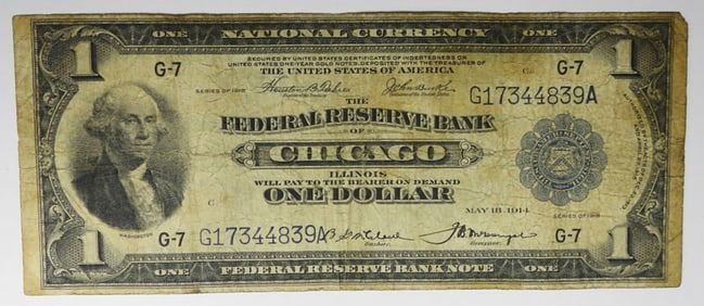 1918 $1 NATIONAL CURRENCY,CHICAGO