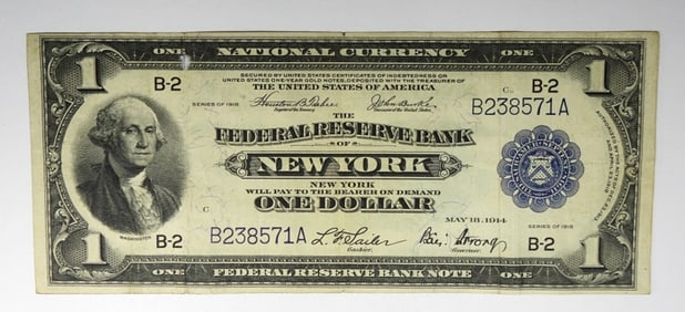 1918 $1 NATIONAL CURRENCY, NEW YORK