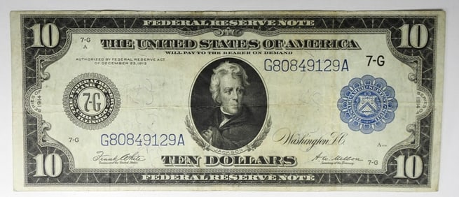 1914 $10 FEDERAL RESERVE NOTE, CHICAGO