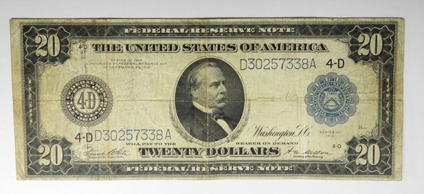 1914 $20 FEDERAL RESERVE NOTE, CLEVELAND
