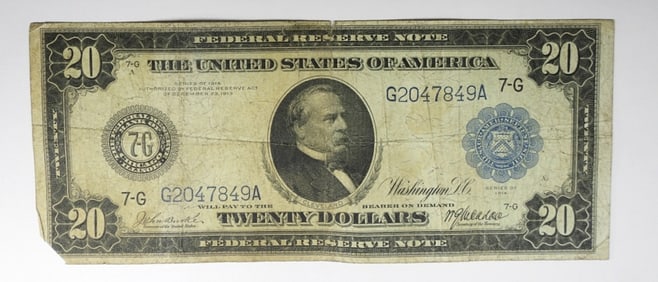 1914 $20 FEDERAL RESERVE NOTE, CHICAGO
