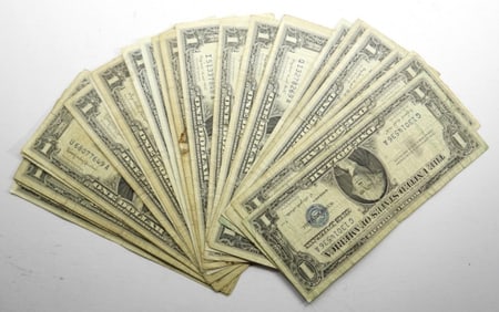 (25) $1 SILVER CERTIFICATES, MIXED LOT