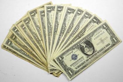 (25) $1 SILVER CERTIFICATES, MIXED LOT