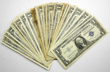 (25) $1 SILVER CERTIFICATES, MIXED LOT