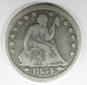 1854 SEATED QUARTER