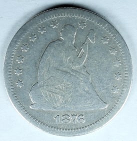 1876-S SEATED QUARTER