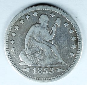 1853 SEATED QUARTER