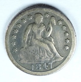 1847 SEATED DIME