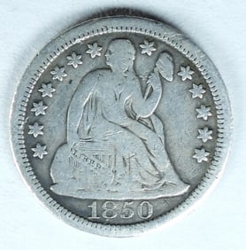 1850 SEATED DIME