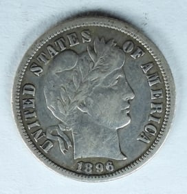 1896-O BARBER DIME - KEY - NICE COIN