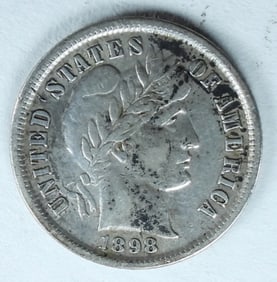 1898 BARBER DIME