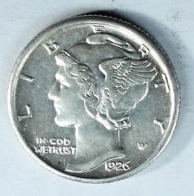 1926-S MERCURY DIME - UNC FULL BAND