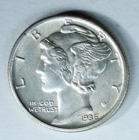 1936-D MERCURY DIME