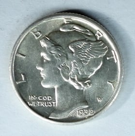 1938-D MERCURY DIME