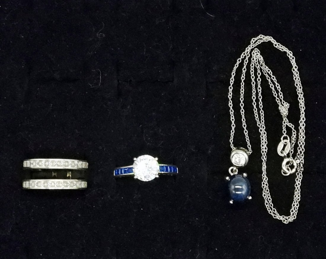 STAR SAPPHIRE NECKLACE & RING SET 925 (1 of 3)