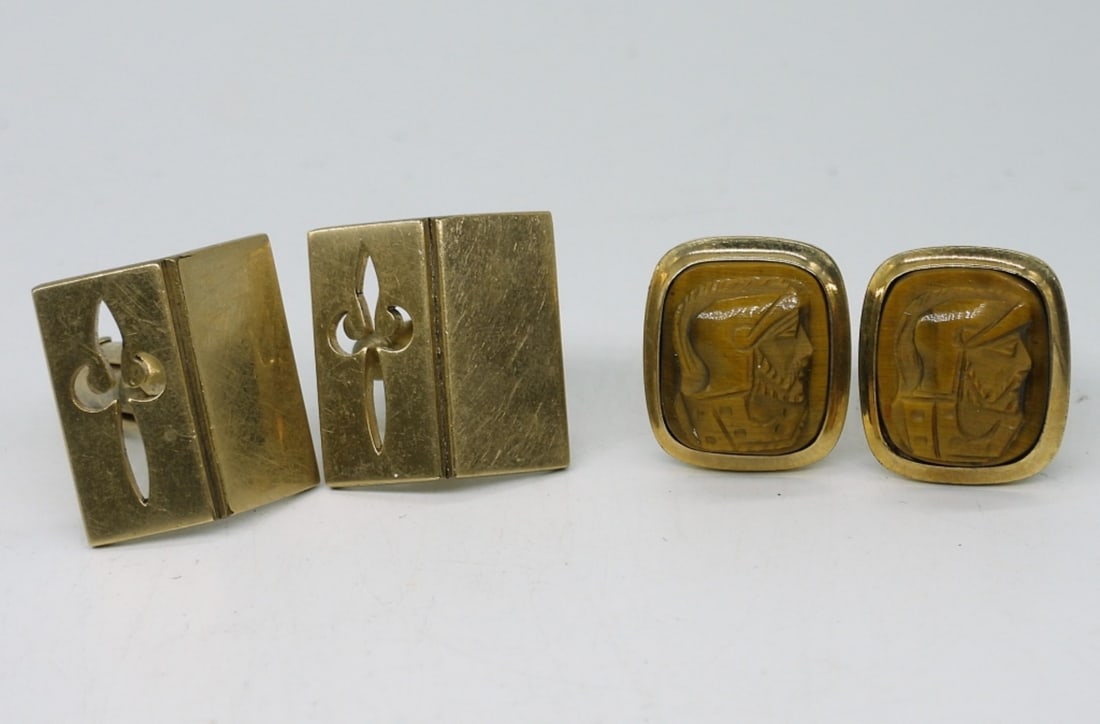 2 PR GOLD GILLED 925 CUFF LINKS (1 of 2)