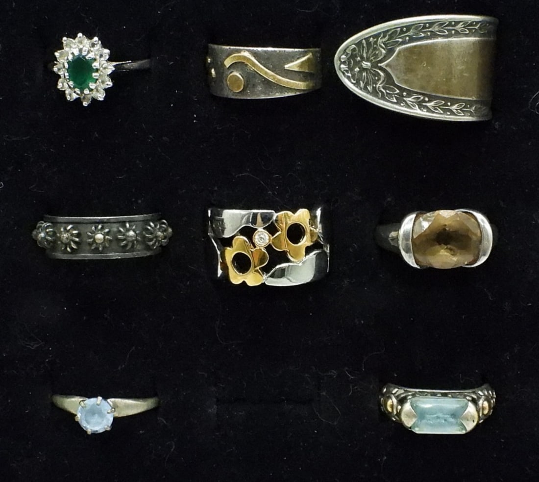 (8) STERLING GEMSTONE RINGS (1 of 1)