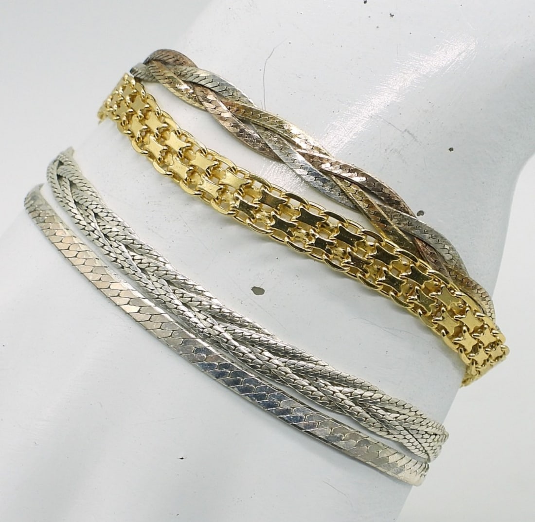 (4) STERLING CHAIN BRACELETS (1 of 2)