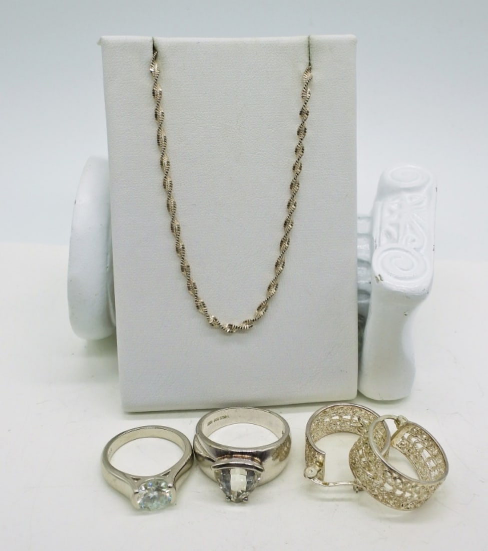 Sterling Rings, Earrings & Chain (1 of 4)