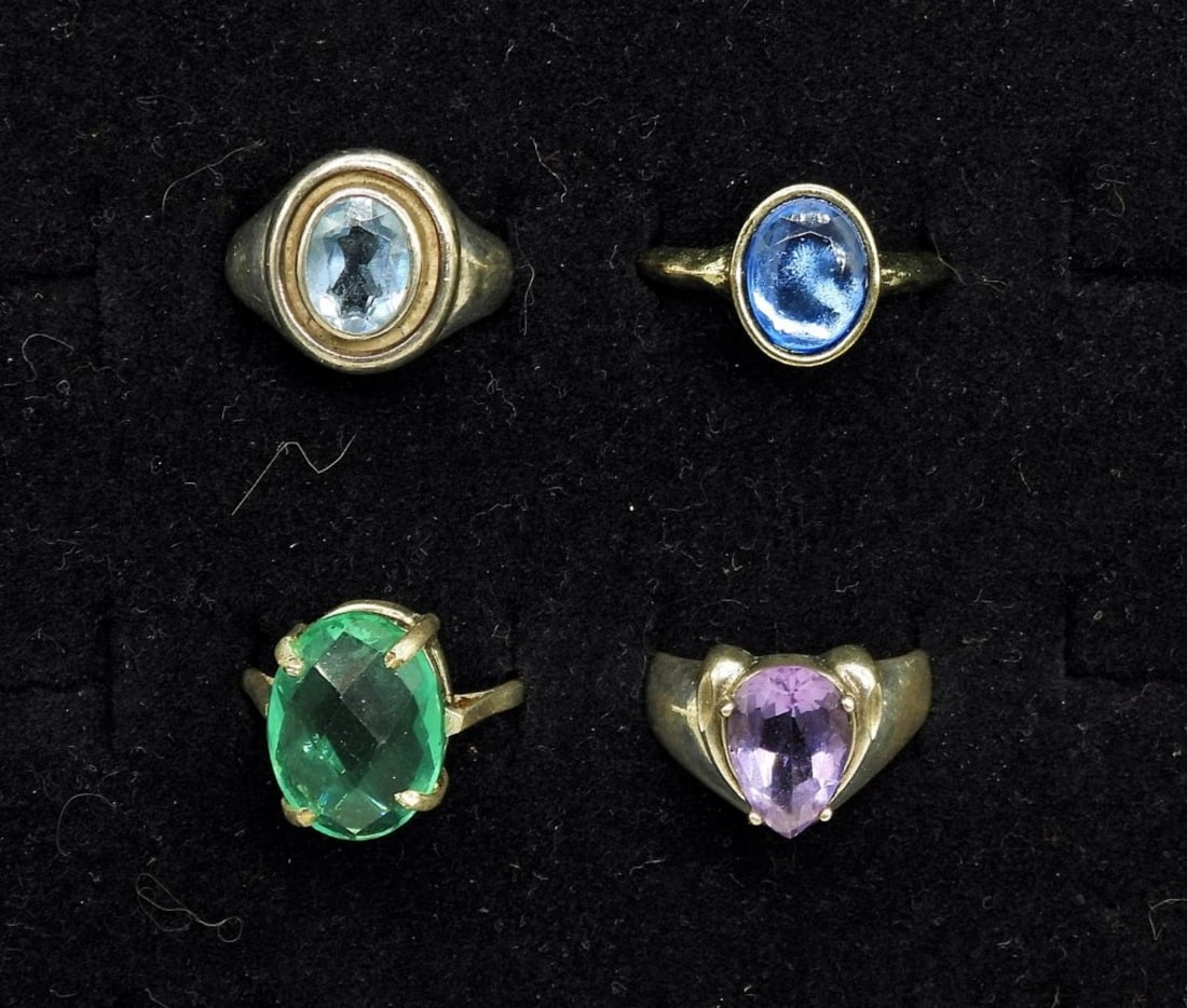 4 Sterling Gemstone Rings (1 of 2)