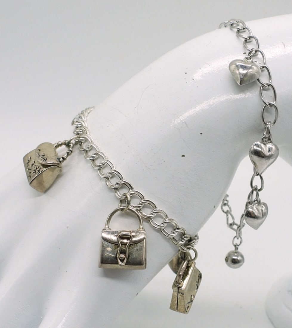 (2) STERLING CHARM BRACELETS-MODERN (1 of 1)