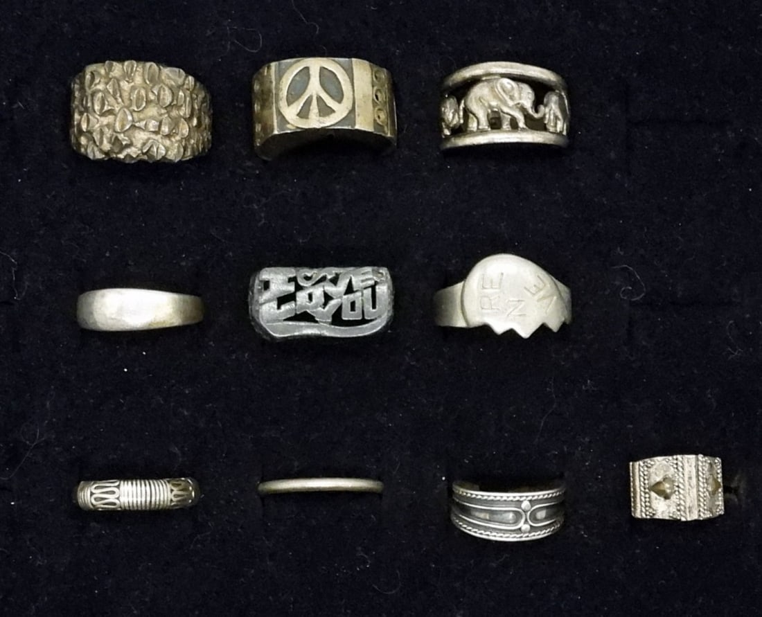 (10) STERLING FINGER & TOE RINGS (1 of 2)