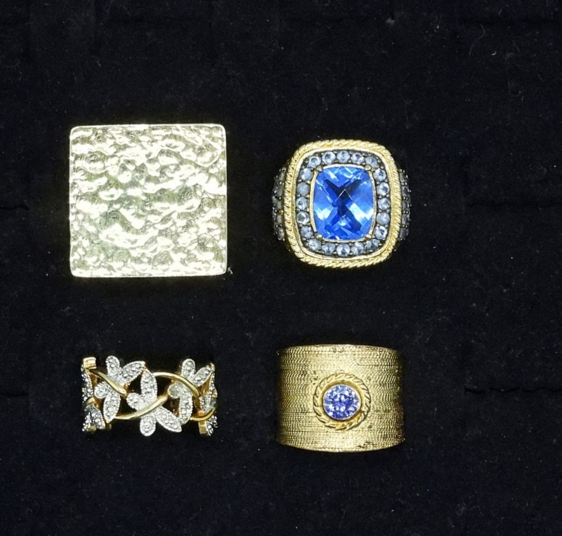 (4) 925 GOLD TONE RINGS (1 of 2)